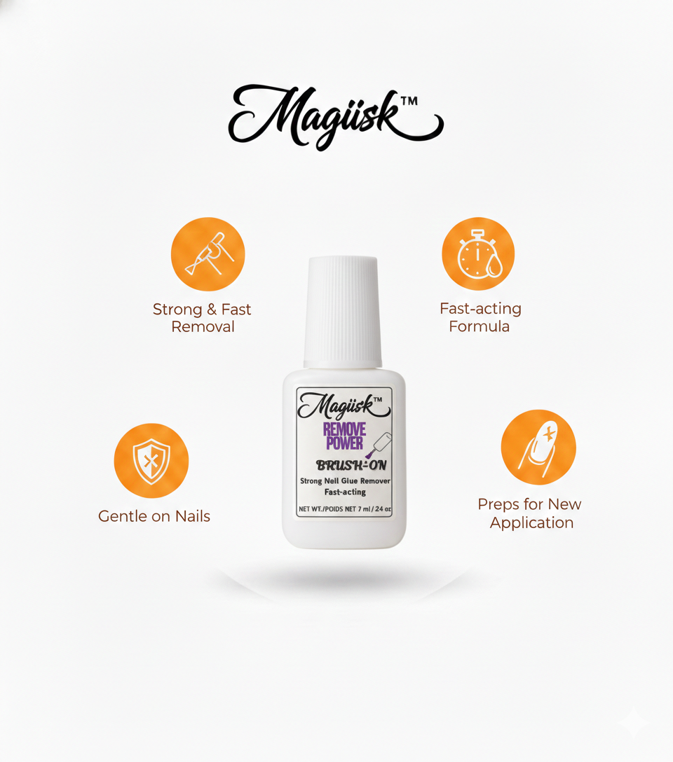 Magiisk™ Remove Power | Strong Brush-On Nail Glue Remover
