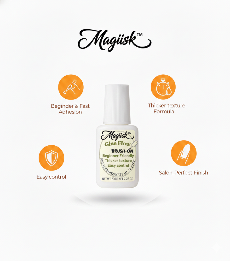 Magiisk™ Glue Flow | Beginner-Friendly Brush-On Nail Glue